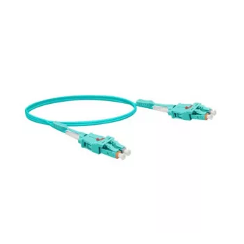 EXERTIS CONNECT Cabo de rede de fibra ótica Uniboot, OM3, LC Duplex para LC Duplex, UPC, Aqua, 2 m 392942