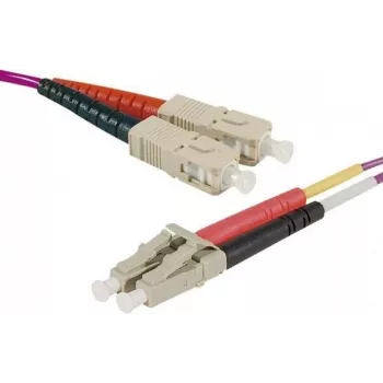 Exertis Connect Cabo de rede LC/UPC para LC/UPC OM4 Multimodo Duplex Uniboot, 1m, Violeta Erika, LSZH 392951