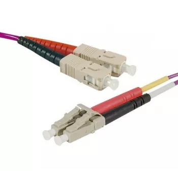 Exertis Connect Cabo de rede LC/UPC para LC/UPC OM4 Multimodo Duplex Uniboot, 1m, Violeta Erika, LSZH 392951