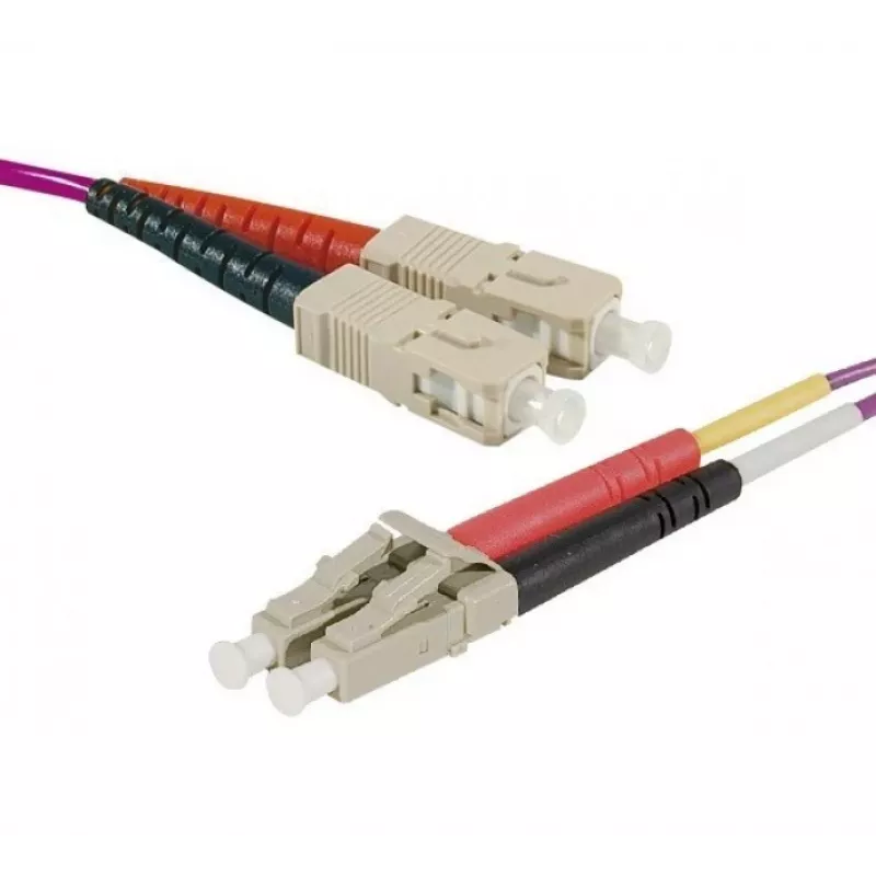 Exertis Connect Cabo de rede LC/UPC para LC/UPC OM4 Multimodo Duplex Uniboot, 1m, Violeta Erika, LSZH 392951