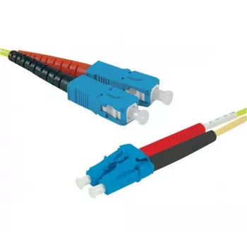 EXERTIS CONNECT Cabo de rede de fibra ótica Eco OS2 SC Duplex para LC Duplex 3m Amarelo 392863