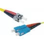 Exertis Connect Cabo de rede de fibra ótica ST/UPC para SC/UPC Monomodo Duplex OS2, 3m, Amarelo 392883