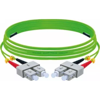 EXERTIS CONNECT Cabo de patch de fibra ótica OM5 SC Duplex para SC Duplex UPC, 50/125 µm, verde-limão, 5 m 392904