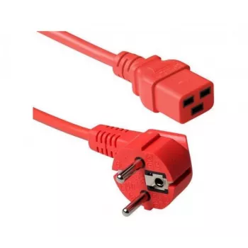 Exertis Connect Cabo de alimentação Schuko angular para C19 reto de 16 A, vermelho, 2 m 640055