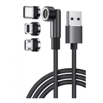 Exertis Connect Cabo de carregamento USB 3-em-1 com USB-C, Micro-B, Lightning (640297)
