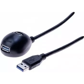 Exertis Connect Cabo de extensão USB-Cradle, ficha USB-A para conector fêmea USB-A, 1,5 m, preto 532533