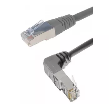 Cabo de patch Cat. 6A S/FTP Exertis Connect, angular, cinzento, 1,0 m (854303)