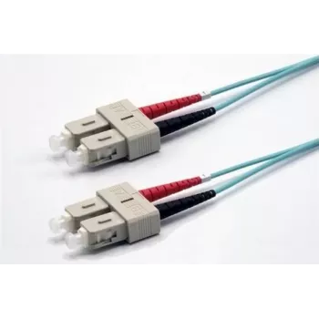 Cabo de rede de fibra ótica OM3 duplex SC/SC Ekivalan, 50/125 µm, água, 2,0 m COZOM3DCDC2SA0020A