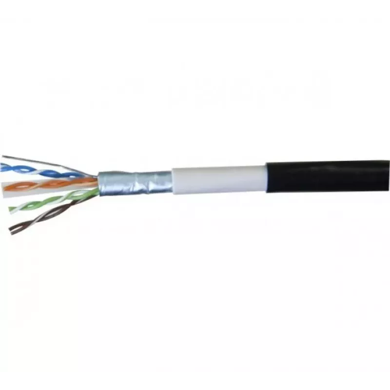 Exertis Connect 845038 Cabo patch à prova de água Cat.6 F/UTP, 0,5 m, preto, proteção de curvatura fina