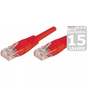 EXERTIS CONNECT Cabo de rede Cat.5e U/UTP, vermelho, 5,0 m, slim snagless boot 853946