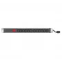 EXERTIS CONNECT PDU para rack 19 inch 1U, 12 saídas IEC C13, entrada Schuko, cabo de 2,5 m, alumínio, preto (808903)