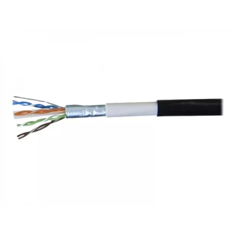 EXERTIS CONNECT Cabo de rede exterior F/UTP CAT.6 à prova de água, preto, 10 m 845044