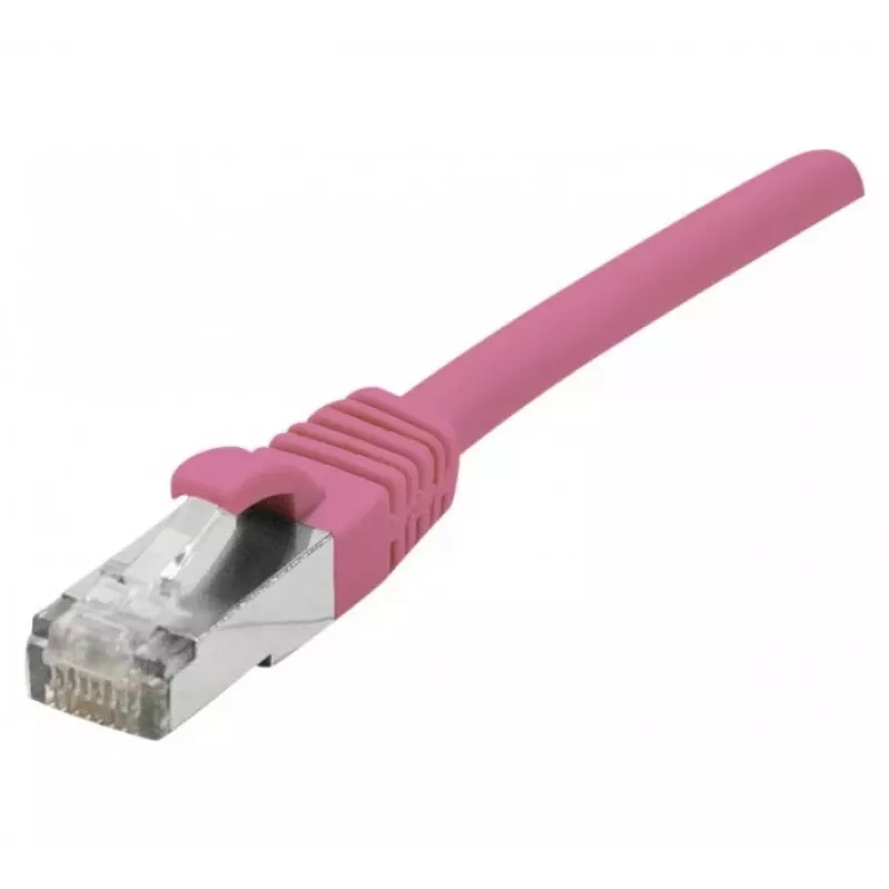 EXERTIS CONNECT Cabo de rede Cat 6A S/FTP, rosa, 1,5 m, Slim Snagless 854377