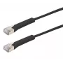 Exertis Connect Cabo de rede RJ45, Cat. 6A, F/FTP, angular, sem halogéneos, preto, 0,5 m (854012)