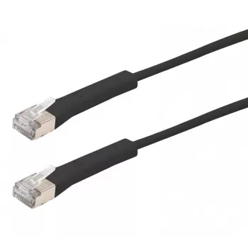 Exertis Connect Cabo de rede RJ45, Cat. 6A, F/FTP, angular, sem halogéneos, preto, 3,0 m (854015)