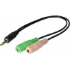 Exertis Connect Adaptador de headset CTIA - 3,5mm TRRS para TRS duplo (divisor de auscultadores/microfone) 721135