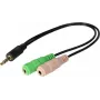 Exertis Connect Adaptador de headset CTIA - 3,5mm TRRS para TRS duplo (divisor de auscultadores/microfone) 721135