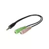 Exertis Connect Adaptador de headset CTIA - 3,5mm TRRS para TRS duplo (divisor de auscultadores/microfone) 721135