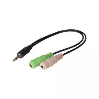 Exertis Connect Adaptador de headset CTIA - 3,5mm TRRS para TRS duplo (divisor de auscultadores/microfone) 721135