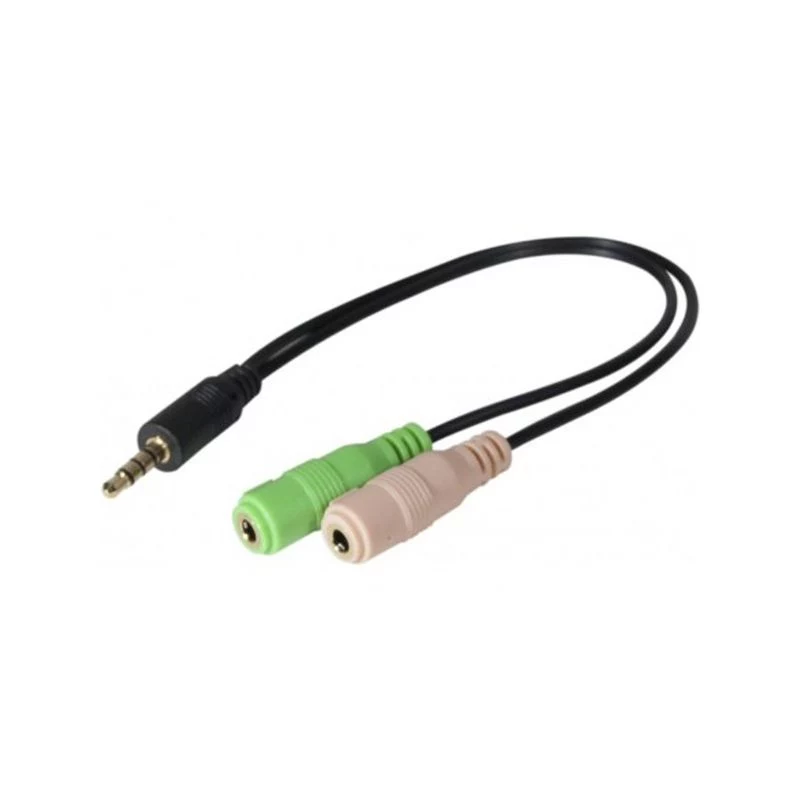 Exertis Connect Adaptador de headset CTIA - 3,5mm TRRS para TRS duplo (divisor de auscultadores/microfone) 721135