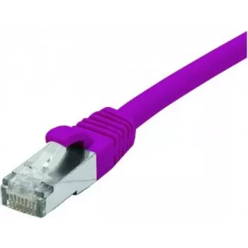 EXERTIS CONNECT Cabo de rede Cat. 6 F/UTP cobre PoE sem halogéneos violeta 0,3m com Snagless Boot 854409