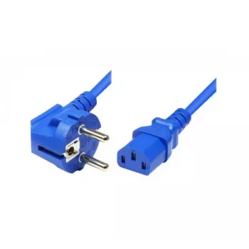 Exertis Connect Cabo de alimentação, ficha Schuko angular para conector fêmea IEC C13, azul, 5,0 m (808017)