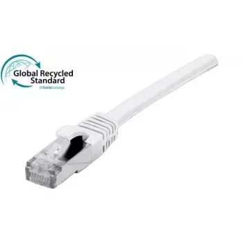 EXERTIS CONNECT Cabo de rede RJ45 Cat. 6, F/UTP, certificado GRS, branco, 0,5 m 854656