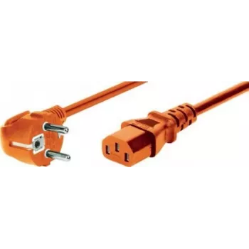 EXERTIS CONNECT Cabo de alimentação, ficha Schuko angular para conector fêmea IEC C13, laranja, 0,6 m (808071)