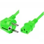 Cabo de alimentação Exertis Connect, ficha Schuko angular para conector fêmea IEC C13, verde, 1,8 m (808016)