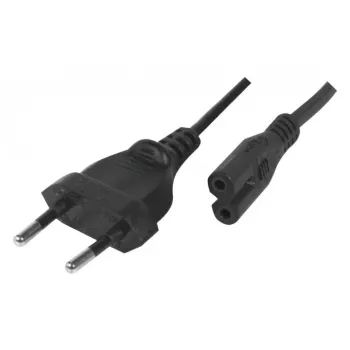 Cabo de alimentação Exertis Connect, ficha Euro para conector fêmea Euro-8, preto, 1,0 m (808308)