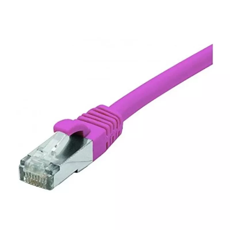 Cabo de rede Cat. 6 F/UTP PoE isento de halogéneos EXERTIS CONNECT, rosa, 3,0 m com proteção da patilha 854435