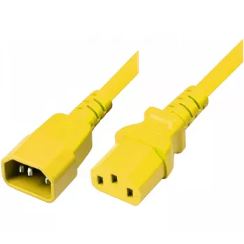 Cabo de alimentação IEC Exertis Connect C14 para C13 amarelo 1,8 m 808045