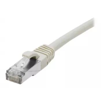 Cabo de rede Cat. 6A S/FTP EXERTIS CONNECT, TPE, isento de halogéneos, certificado GRS, snagless, cinzento, 1 m 854503