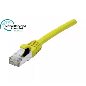 EXERTIS CONNECT Cabo de rede Cat. 6A S/FTP, TPE, sem halogéneos, certificado GRS, amarelo, 0,15 m 854536