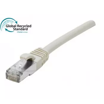 Cabo de rede EXERTIS CONNECT Cat. 6A S/FTP, 10 m, cinzento, TPE sem halogéneos, certificado GRS, proteção da patilha 854508