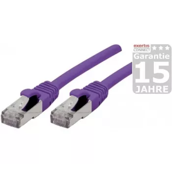 Cabo de rede Cat 6a SFTP EXERTIS CONNECT, RJ45 macho para RJ45 macho, 1,5m, violeta, sem halogéneos 858517