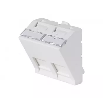 EXERTIS CONNECT Módulo cego 45x45mm para 2 módulos Keystone, 30°, branco sinal RAL 9003 911711
