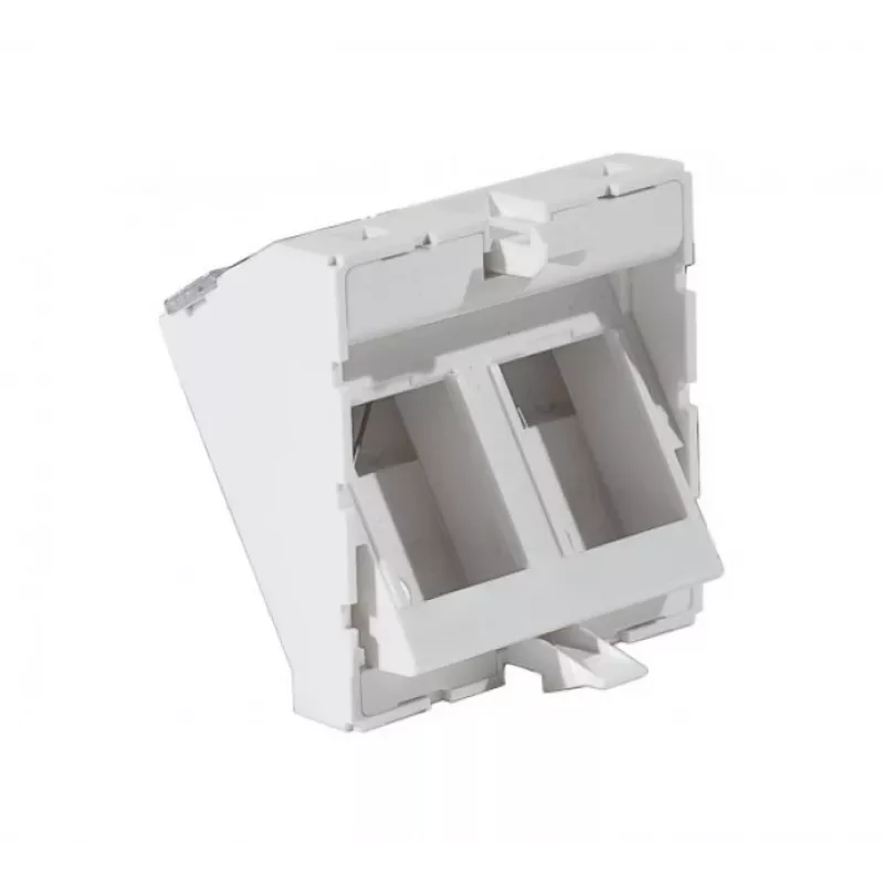 EXERTIS CONNECT Módulo cego 45x45mm para 2 módulos Keystone, 30°, branco sinal RAL 9003 911711