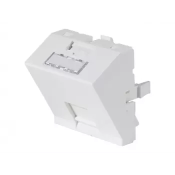 Dexlan Módulo de painel frontal 45 x 45 mm para 1 módulo Keystone, 30°, branco sinal RAL 9003 (911712)