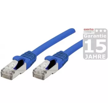 Exertis Connect Cabo de rede CAT 6a S/FTP, ficha RJ45 para ficha RJ45, 20 m, sem halogéneos, azul 858460