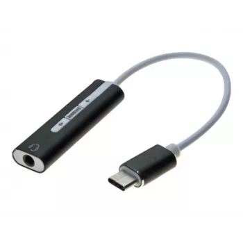 Exertis Connect Adaptador USB-C para áudio de 3,5 mm - ficha USB-C de 24 pinos para conector fêmea mini-jack estéreo (921555)