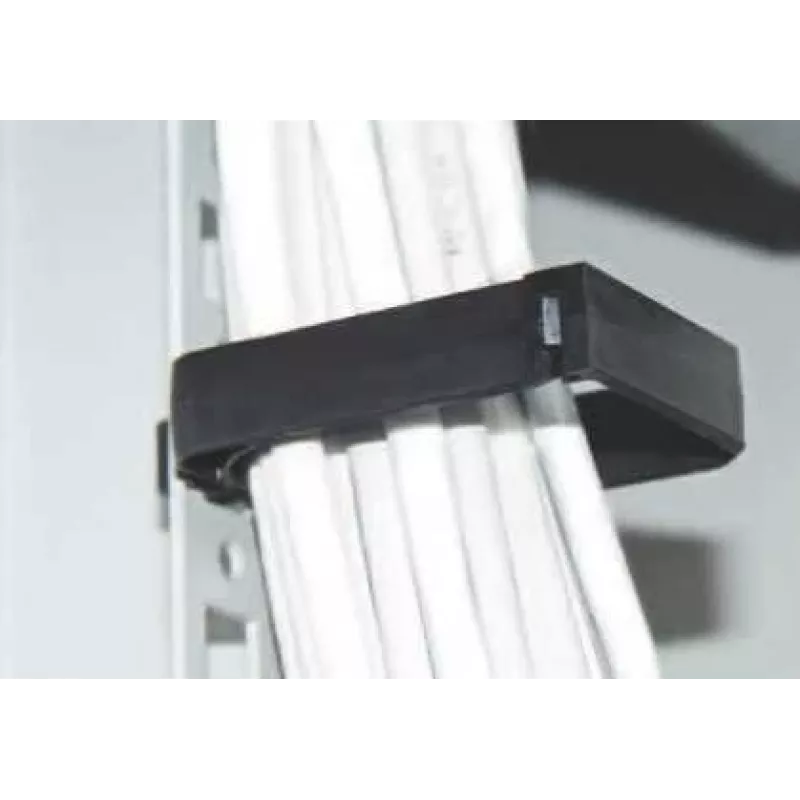 IT-BUDGET Suporte de gestão de cabos em plástico - LxAx 60 x 40 mm - fixação por clique em nível 19 polegadas - preto (01900651010)