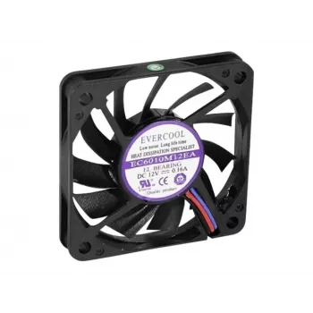 Exertis Connect Evercool Ventoinha de caixa 60 mm – rolamento de deslizamento lubrificado e durável, 3-Pin DC, preto 910179