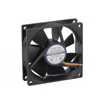 Exertis Connect Evercool Ventoinha de caixa 80 mm – rolamento de deslizamento, 2000 rpm, 26,5 CFM, preto 910184