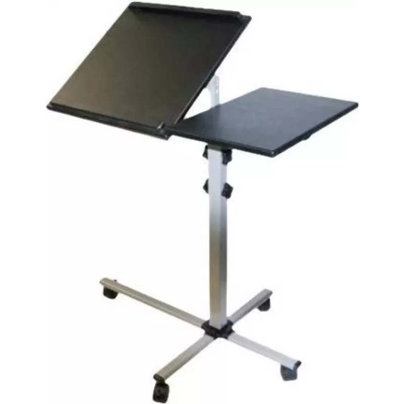 EXERTIS CONNECT Mesa multifunções móvel com rodas, 1000 x 500 mm, preto (965033)