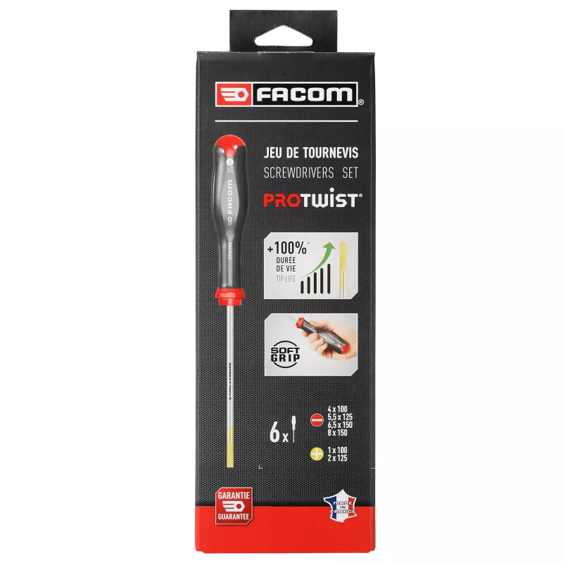 Facom PROTWIST Conjunto de 6 chaves de fendas e Phillips ATP.J6PB