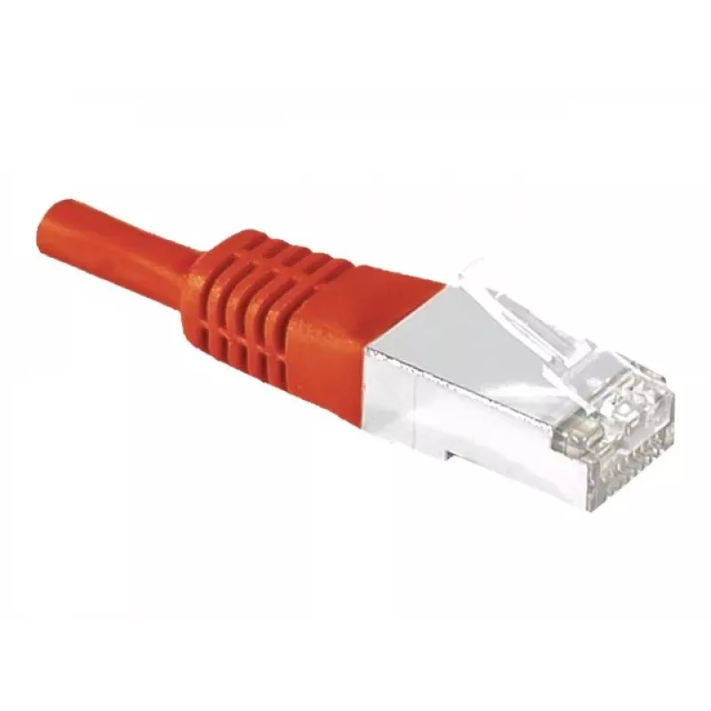 EXERTIS CONNECT Cabo de patch Cat.6a F/UTP, vermelho, 15 m, 10 Gbps, Slim Snagless Boot 859540