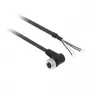 TMSS GERMANY Telemechanique Sensors Conector fêmea M12 4 polos reto cabo PUR, 10m, preto, IP67 XZCP1241L10