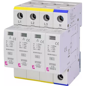 ETI ETITEC C T2 275/20 3+1 dispositivo de proteção contra sobretensões Type 2, 275 V AC, 4 polos 002440403