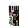 Uni-Ball Faber-Castell POSCA PC-5M conjunto de marcadores acrílicos metálicos, 4 cores, ponta redonda média 1,8-2,5 mm 182544